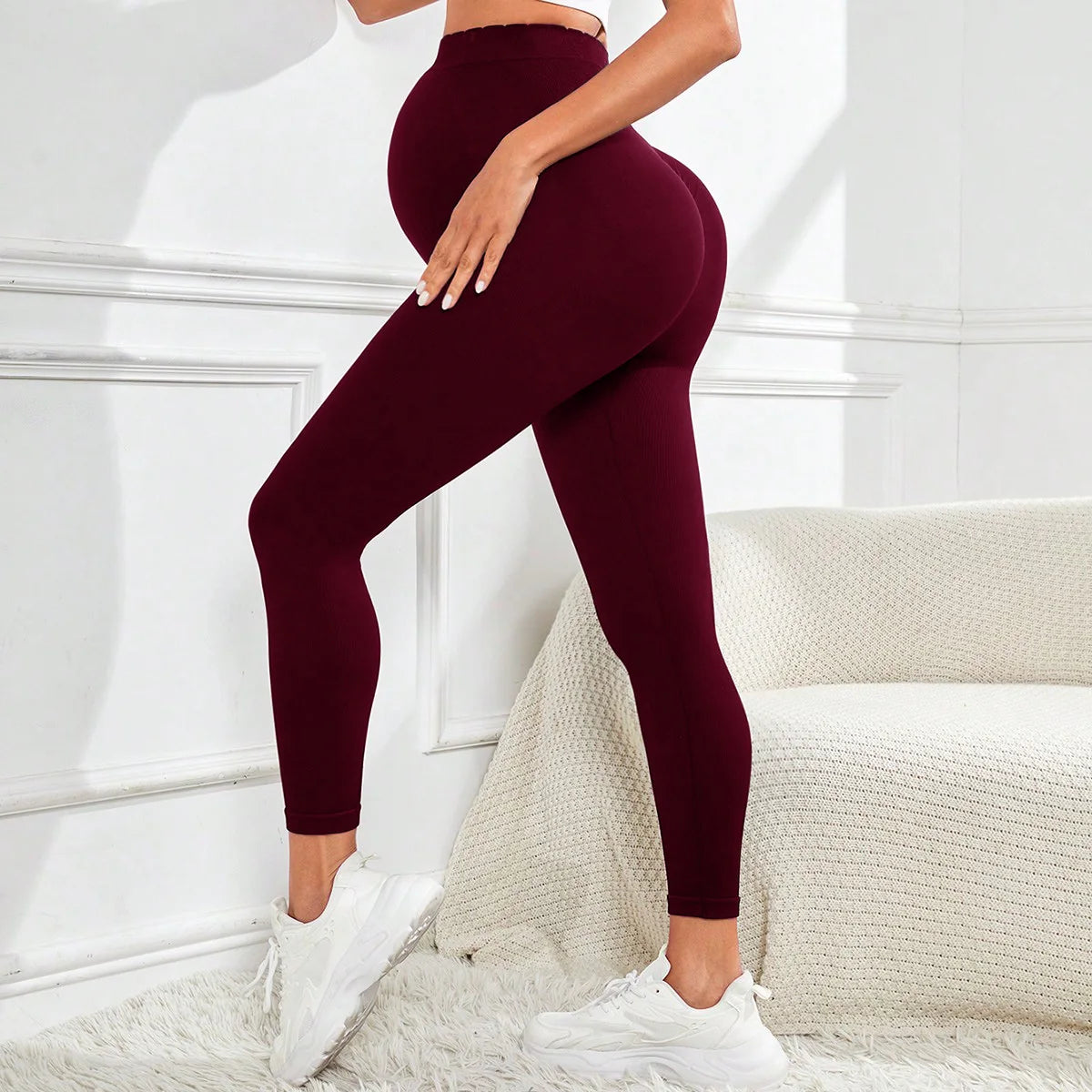 Women's Maternity Leggings Over The Belly Pregnancy Active Wear Workout Yoga Tights Pants